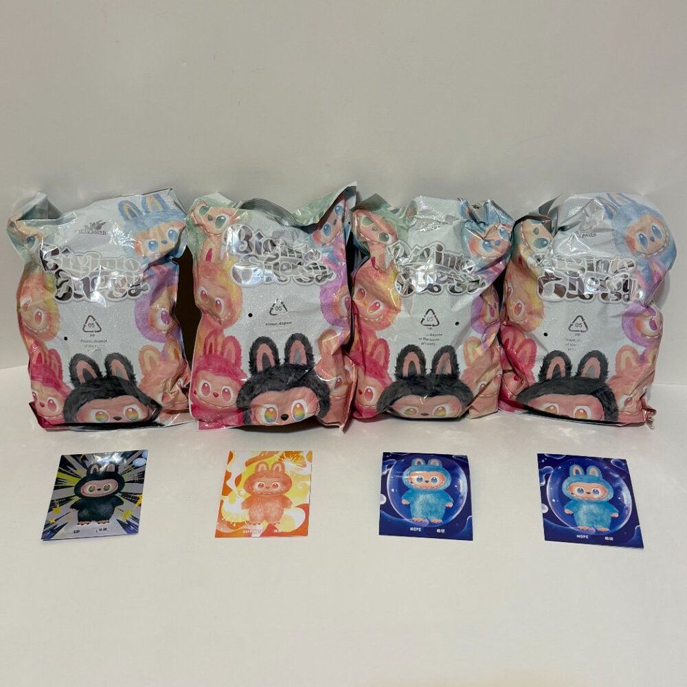 Lot of 4 Lafufu Plush Keychain Blind Bags (Non Authentic)